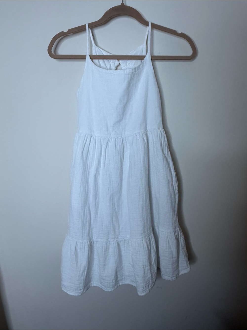 Cat & Jack White Tiered Spaghetti-Strap Sundress